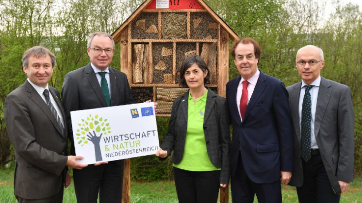 Projektpartner Saubermacher stellt Nützlingshotel vor