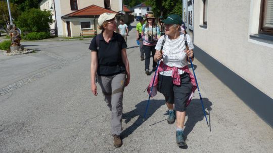 Gruppe von Wanderern macht sich auf den Weg