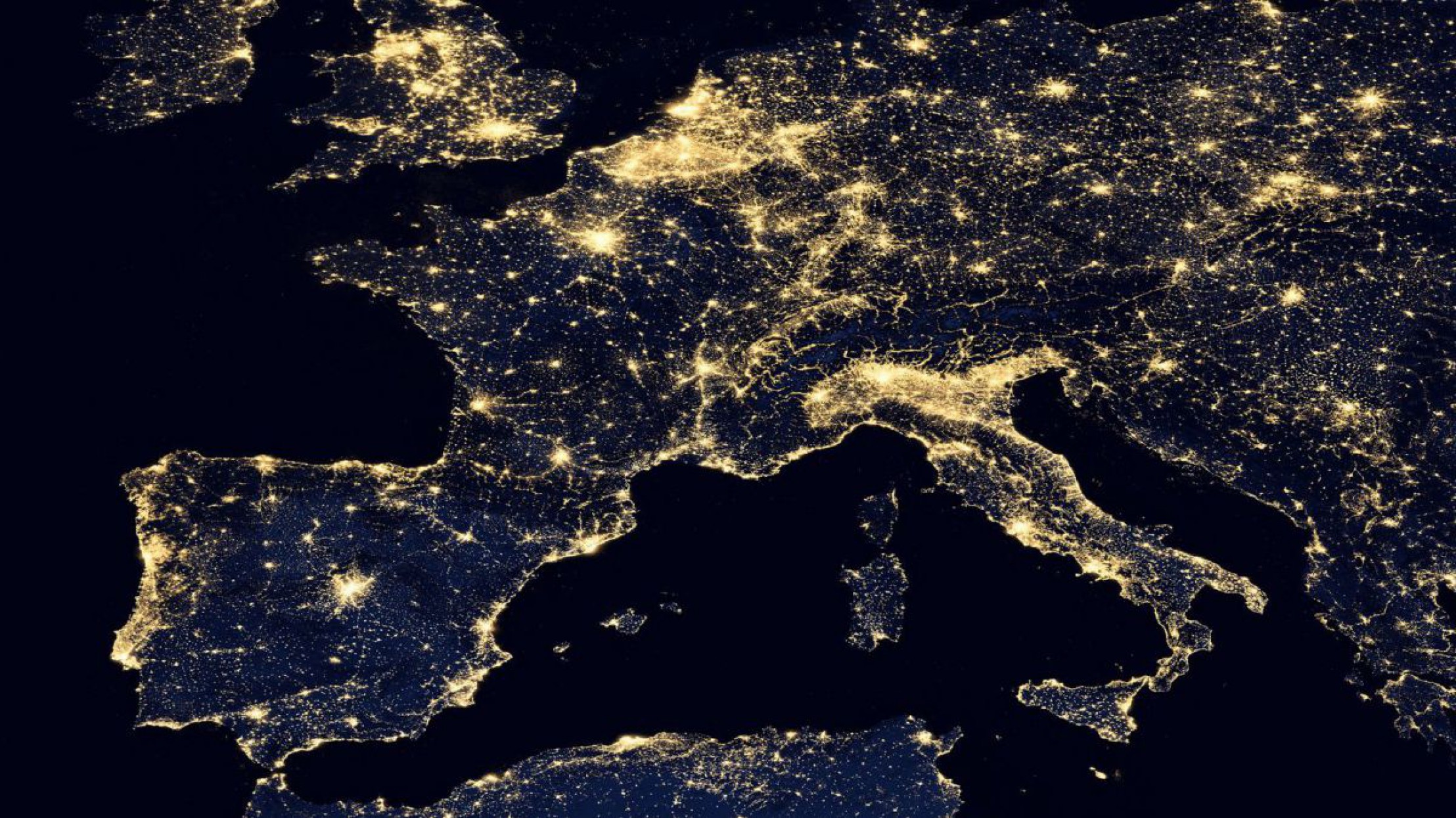 Nachtbeleuchteter Kontinent