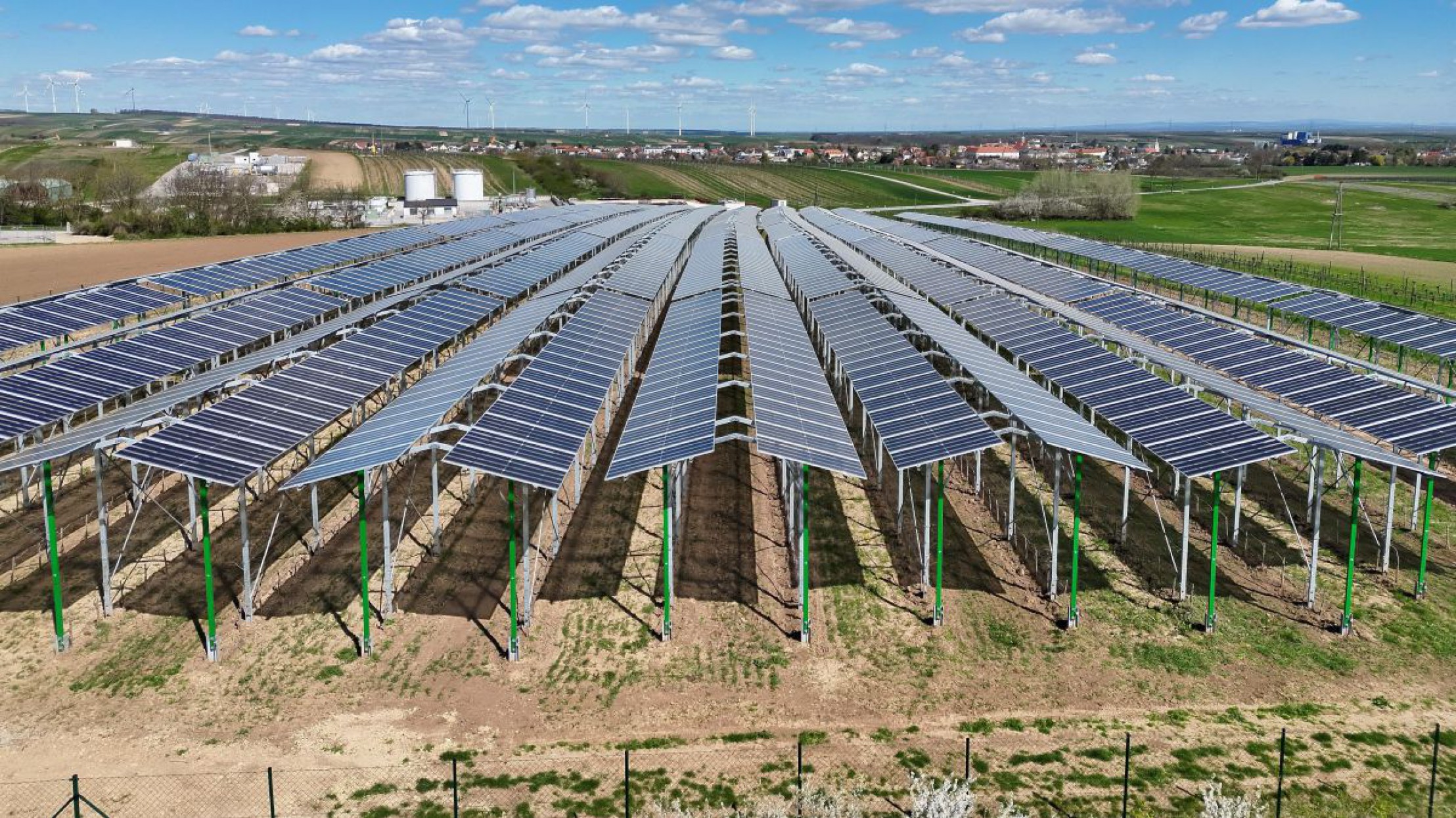 Vino-PV-Anlage aus einer entfernteren Sicht